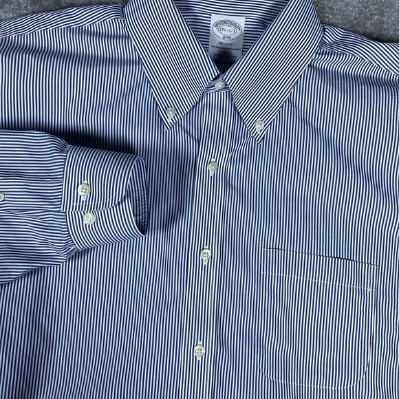 Brooks Brothers Other - Brooks Brothers Regent Shirt Men's‎ 17.5-2/3 Blue Striped Long Sleeve Button Up
